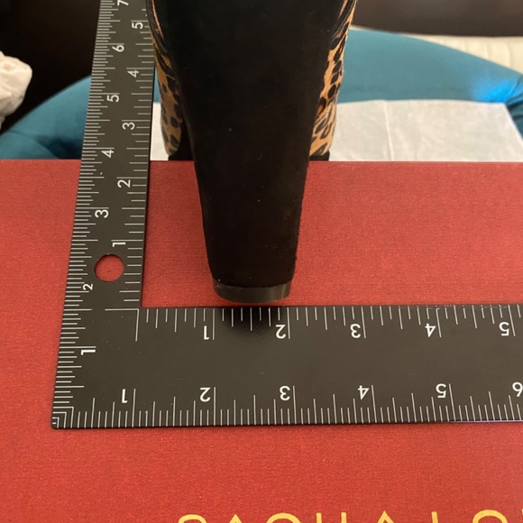 Sacha London Heel Pump Peeptoe Slingback Platform Leopard Leather Suede Elga - Picture 9 of 16